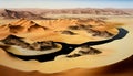 Magnetic Oasis: A Mesmerizing Aerial View of a Desert Landscape, Made with Generative AI