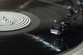 Magnetic phonograph cartridge closeup