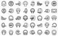 Magnetic resonance tomography icons set outline vector. Medical ct scan