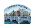 Magnetic souvenir from Dublin Ireland. Design element with clipping path