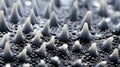 Magnetic Splendor: Unveiling Macro Details of White Ferrofluid\'s Hexagonal Biogenic Structures