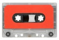 magnetic tape cassette isolated over white Royalty Free Stock Photo