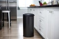 magnetically sealed trash can in the kitchen