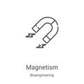 magnetism icon vector from bioengineering collection. Thin line magnetism outline icon vector illustration. Linear symbol for use