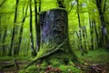 a magnetized tree trunk in a forest