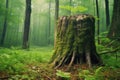 a magnetized tree trunk in a forest