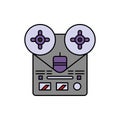 Magneto phone, audio, tape icon. Element of color music studio equipment icon. Premium quality graphic design icon. Signs and