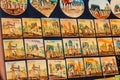 Magnets with pictures of Bukhara in Uzekistan souvenir market