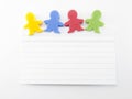 Magnets shaped kids colors with note Royalty Free Stock Photo