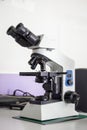 magnification device. professional medical microscope for analysis Royalty Free Stock Photo