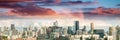 Magnificence of Melbourne skyline. City panoramic view at sunset Royalty Free Stock Photo
