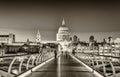 Magnificence of Millennium Bridge, London - UK Royalty Free Stock Photo