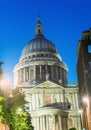 Magnificence of St Paul Cathedral at night - London - UK Royalty Free Stock Photo