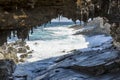 The magnificent Admirals Arch beaten by the waves of the sea, Kangaroo Island, Southern Australia