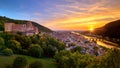 Spectacular sunset in Heidelberg, Germany Royalty Free Stock Photo