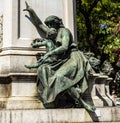 Lisbon Bronze Statue of Marquis Sa da Bandeira Royalty Free Stock Photo