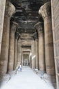 Magnificent and ancient temple of Edfu, located on the western bank of the Nile River in Egypt, Africa