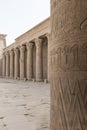 Magnificent and ancient temple of Edfu, located on the western bank of the Nile River in Egypt, Africa