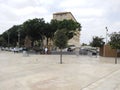 Square at the Fountain of Tritons near the city gates of Valletta, Malta.