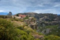 Magnificent autumn landscape. Monastery Holy Trinity, Meteora, Greece. Royalty Free Stock Photo