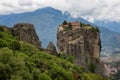 Magnificent autumn landscape. Monastery Holy Trinity, Meteora, Greece. Royalty Free Stock Photo