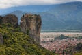 Magnificent autumn landscape. Monastery Holy Trinity, Meteora, Greece. Royalty Free Stock Photo