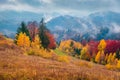 Magnificent autumn view of Carpathian mountains.