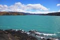 Magnificent azure lake Pehoe Royalty Free Stock Photo