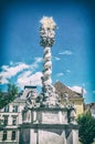 Magnificent baroque column, Sopron, analog filter Royalty Free Stock Photo