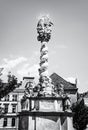 Magnificent baroque column, Sopron, colorless Royalty Free Stock Photo