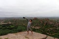 The magnificent, beautiful, stunning view of Hampi ruins and Vi
