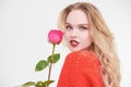 Magnificent blonde with rose Royalty Free Stock Photo