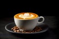 Magnificent breakfast with espresso, macchiato or cappuccino on bar countertop. Generative AI