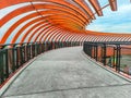 A magnificent bridge and walkaway structure in Elmina Central Park Royalty Free Stock Photo