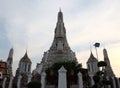 The magnificent Buddhist temple of Wat Arun against the evening sky