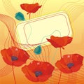 Magnificent card red poppies
