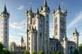 Marvelous Castle Comprising Towering Structures with Talented Architecture. AI generated