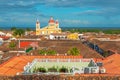 Cityscape of Granada City at Sunset, Nicaragua Royalty Free Stock Photo