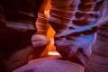 Magnificent colorful landscape shot of a slot canyon Lower Antelope Canyon in Arizona Royalty Free Stock Photo