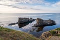 Magnificent colorful seascape with picturesque rocks