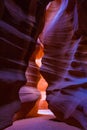 Magnificent colorful vertical shot of a slot canyon in Lower Antelope Canyon in Arizona Royalty Free Stock Photo