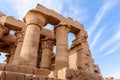 Magnificent columns of Kom Ombo temple of Egyptian god Sobek Royalty Free Stock Photo