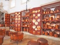 Copper pots adorn the kitchen of the Ducal Palace in Vila ViÃÂ§osa, Portugal