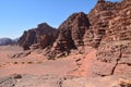 Beautiful shaped rocks Wadi Rum Desert in Jordan Middle East