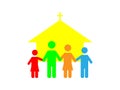 Magnificent design of the family at the church Royalty Free Stock Photo