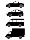 Magnificent design of a sketch of four different cars