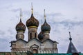 Russia, Kostroma, July 2020. The roof and domes of the old church. Royalty Free Stock Photo