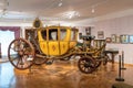 Russia, Yaroslavl, July 2020. Vintage horse carriage in the city museum.