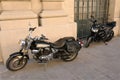Valletta, Malta August 2019. Beautiful motorcycles standing at the stone building.