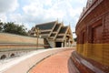 Magnificent exterior design of the ancient temple at Phra Pathom Chedi Thailand.